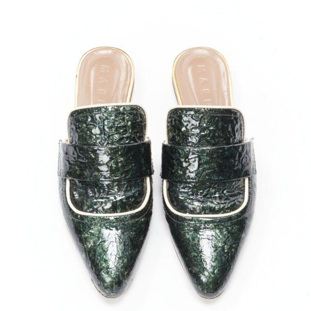 Marni Patent Point Toe Slip On Mules